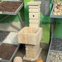 Умывальник на пьедестале из травертина 193 кг